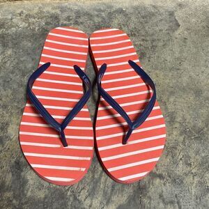Shade & Shore Navy & Coral Flip Flops Size 11 New
